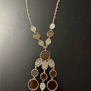 Vintage Chic Silver and Brown Necklace